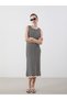 Lcwaikiki Classic Ecru Crew Neck Patterned Women's Knitwear Dress