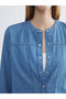 Blue Judge Collar Women's Jean Tunic - 5