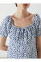 Lcw Vision Blue Tie Collar Floral Mini Dress - 3