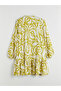 Original Collar Patterned Shirt Dress - 6