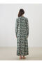 Lcw grace green crew neck floral a-line dress - 4