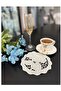 Leaf White Cocktail Napkin 2 Pcs