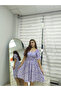 Square Neck Watermelon Sleeve Gipeli Floral Patterned Summer Dress