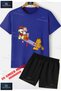 Children's Unisex “Garfield Tahtiravalli“ Custom Printed Crew Neck T-Shirt - Shorts Set