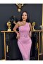 Imported Scuba Crepe Fabric Pearl Stone Embroidered Belt Detail Slit Lined Special Design Evening Dress