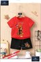 Kids Unisex “Arya Cute Girl on a Swing“ Custom Printed Crew Neck T-Shirt - Shorts Set