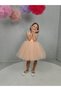 Girl's Evening Dress Island, Salmon Skirt with Pearls, Tutu Dress - 3