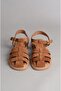 Seç B600 Genuine Leather Women's Sandals Taba Suede - 2
