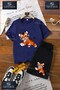 Kids Unisex “Tiger Drawing Cute“ Custom Printed Crew Neck T-Shirt - Shorts Set