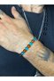 Cancer Sign Double Color Glass Natural Stone Bracelet