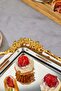 Rose Series Metal Presentation Promise Engagement Tray, Gold Tray Silver Accessory - 8