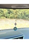 Gilded Blue Metal Round Evil Eye Beaded Car Mirror Ornament Car Charm Evil Eye Protection - 3