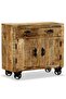 Sideboard with 2 Drawers and 1 Cabinet Rough Mango Wood - 4
