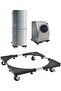 Multifunctional Movable Washing Machine And Refrigerator Stand Black/Silver - 3