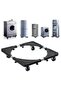 Adjustable Washing Machine and Refrigerator Stand Black/Silver 40.0 cm