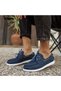 Kn008 Men's Daily Lace-Up Linen Classic Shoes Kbt - Blue - 2