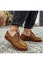 Kn008 Men's Daily Lace-Up Linen Classic Shoes Ktt - Tan - 4