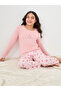 Printed Long Sleeves T-Shirt and Floral Pyjama Set