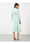 Floral Print Midi Dress with Tie-Belt - 5