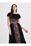 Centre Panel Print Bardot Neck Midi Dress - 2