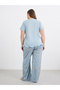 Plus Beach Graphics Ruffle Hem T-Shirt and Pyjama Set - 5
