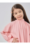 High Neck Pleated Dress with Bow Detail - 3