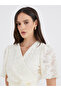 Floral Jacquard Detail Wrap Midi Dress - 4