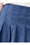 Girls Navy Blue Pleated Skirt with Elastic Waist - 3