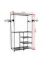 Clothes Rack Steel and Non-woven Fabric 87x44x158 cm Black - 3