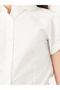 Girls Off White Cotton Puff Sleeves Shirt - 3