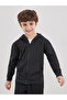 Black Cotton Full Zip Hoodie with Pocket - 2