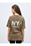 Slogan Print Acid Washed Oversized T-Shirt - 5
