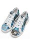 Women's Vegan Leather White Sneakers - Galata Cat Design