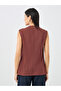 Brown Solid Asymmetric Hem Waistcoat - 5