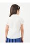Girls Off White Cotton Puff Sleeves Shirt - 4