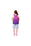 Dots Girls' Three-Compartment Primary and Secondary School Bag - Purple Dot Pattern - K1806 - 5