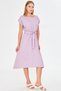 Women's Elastic Waist Tie Dress Arm-18Y001133