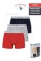 U.S. Polo Assn. Licensed Men's Fit Boxer 3-Piece Boxed Pack / Navy Blue - Gray - Red