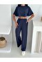 Summer Suit - Bottom Top Women's Textured Fabric - Baggy Pants + Relaxed Top - 4