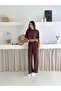 Summer Suit - Bottom Top Women's Textured Fabric - Baggy Pants + Relaxed Top