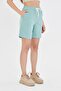 Plus Size Women's Cotton Shorts Green 7002-Y - 5
