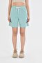 Plus Size Women's Cotton Shorts Green 7002-Y - 4