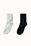 Women's 2 Pairs Plush Winter Thermal Sleeping Socks Black White - 2