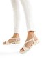 Salesso Beige Genuine Leather Light Soft Elastic Daily Sandals - 4