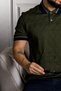 Premium Polo Neck Regular Fit (Classic Fit) 100% Mercerized Cotton Khaki T-Shirt - 2