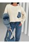 Paneled knit sweater