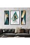Three geometric canvas panels with a hollow black frame