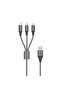 Premium Nylon 3 in 1 Cable 1.5M - Dark Grey
