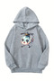Unisex Gray Children's Hooded Sweatshirt – Helicopter Printed, Thick Fabric with Hood