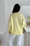 Oversize Buttoned Yellow Cardigan - Pocketed V-Neck Soft Textured Knitwear Cardigan - 6